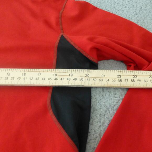 Nike Pro Combat Shirt Mens Large Fitted Red Dri Fit Golf Long Sleeve Swoosh - Picture 7 of 10